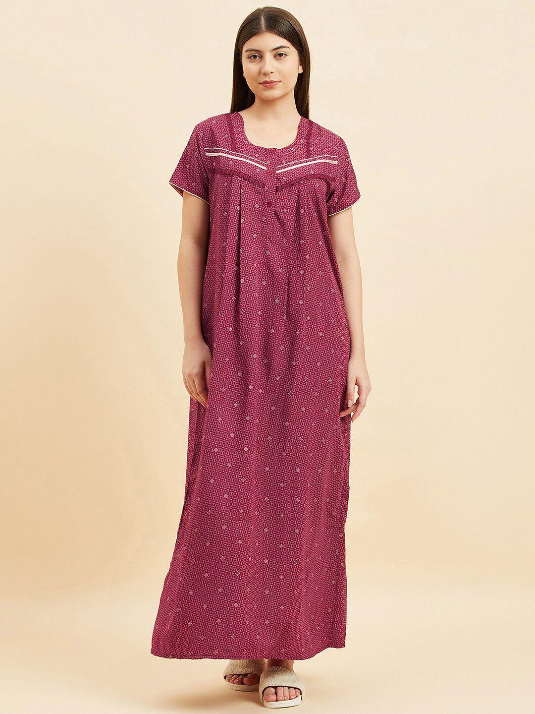 sweet dreams geometric printed maxi nightdress