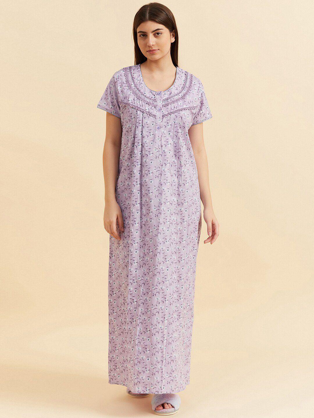 sweet dreams floral printed pure cotton maxi nightdress