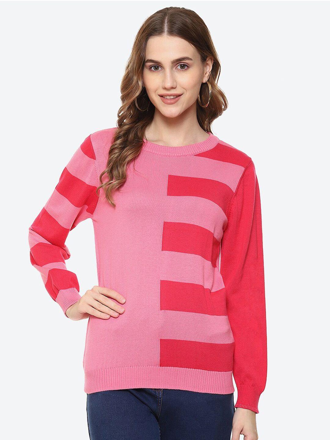 2bme geometric printed cotton pullover sweater