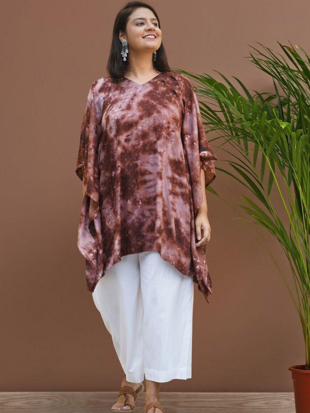 letsdressup women coffee brown flared sleeves kurta