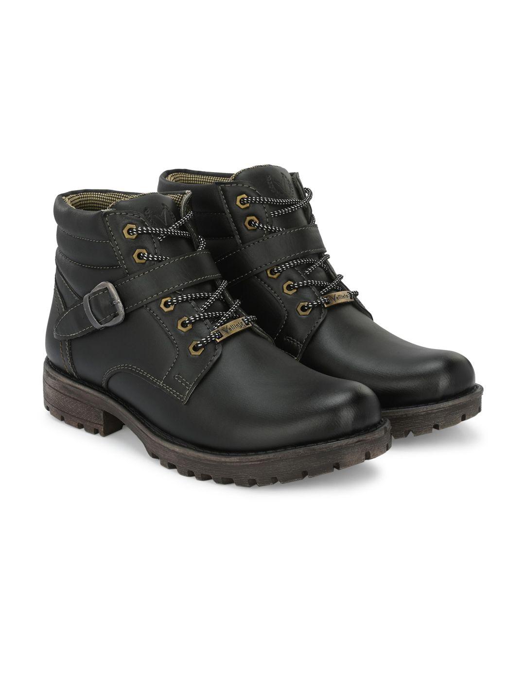 vellinto commander men mid-top blocked biker boots