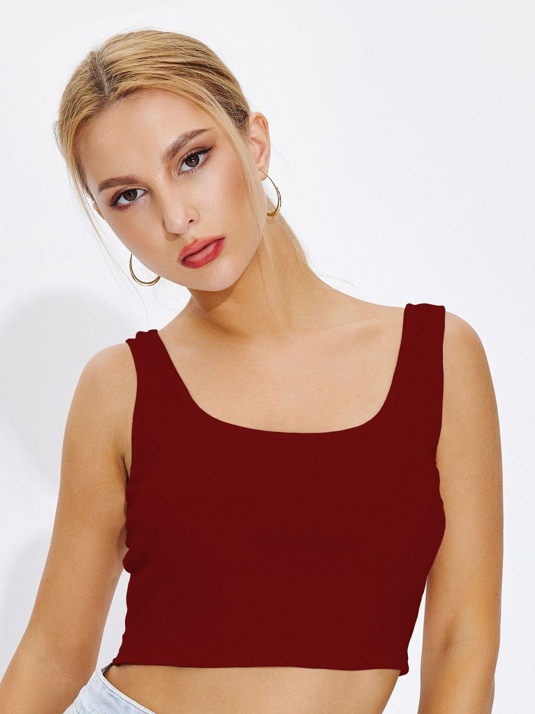 baesd scoop neck fitted crop top