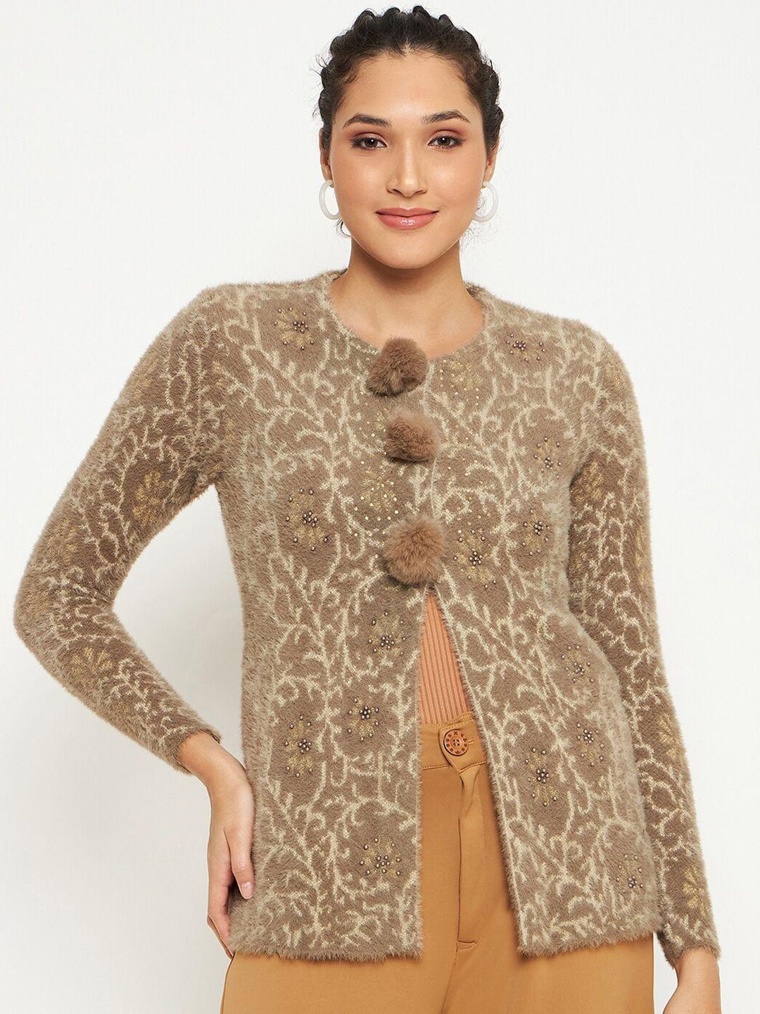 duke quirky printed embellished acrylic cardigan