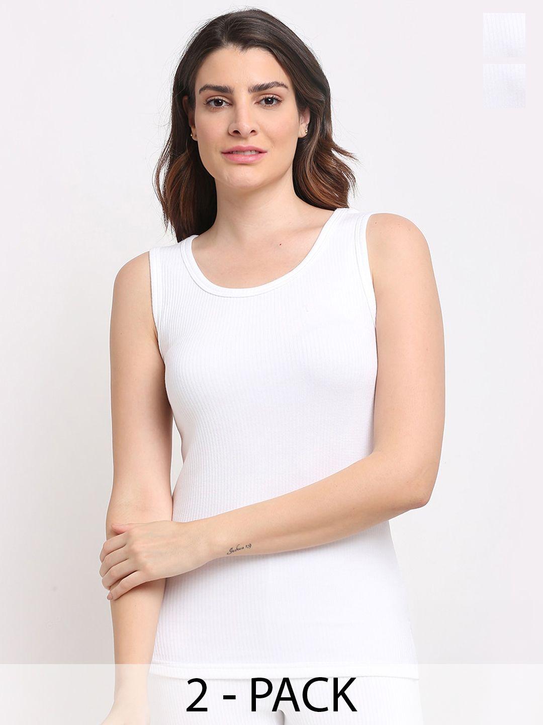 aerowarm pack of 2 ribbed sleeveless thermal tops