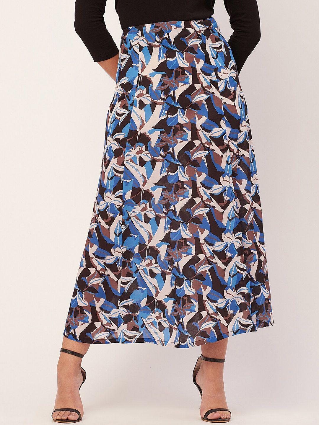 moomaya printed a-line midi skirt