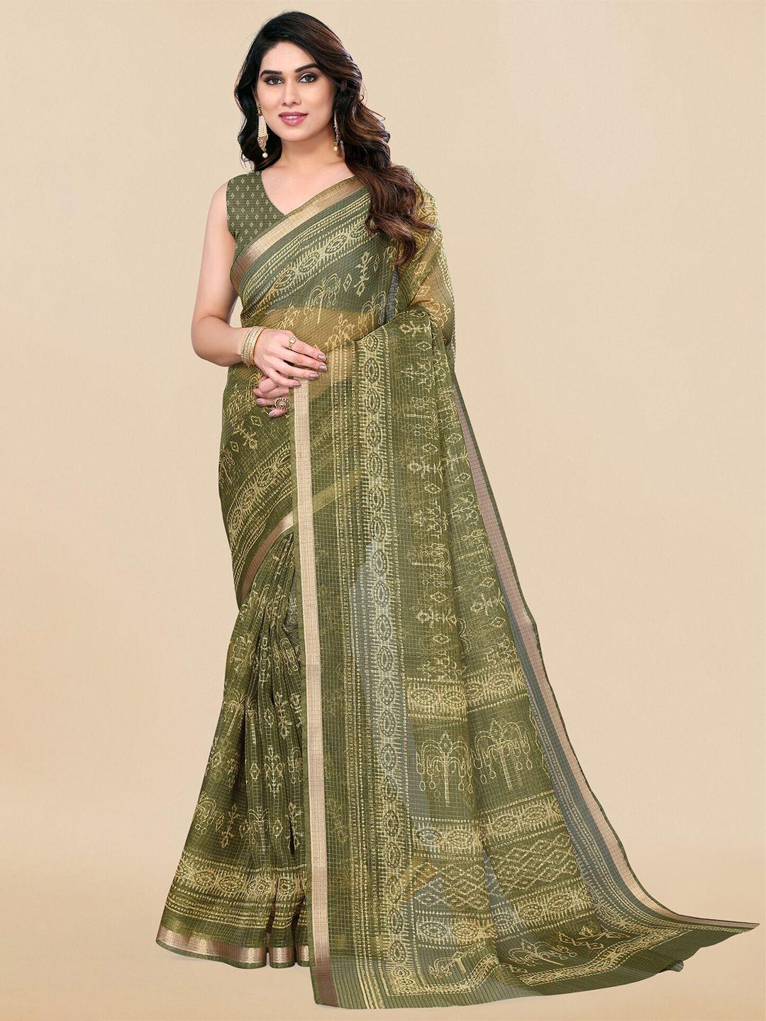 mirchi fashion ethnic motifs printed zari kota doria saree