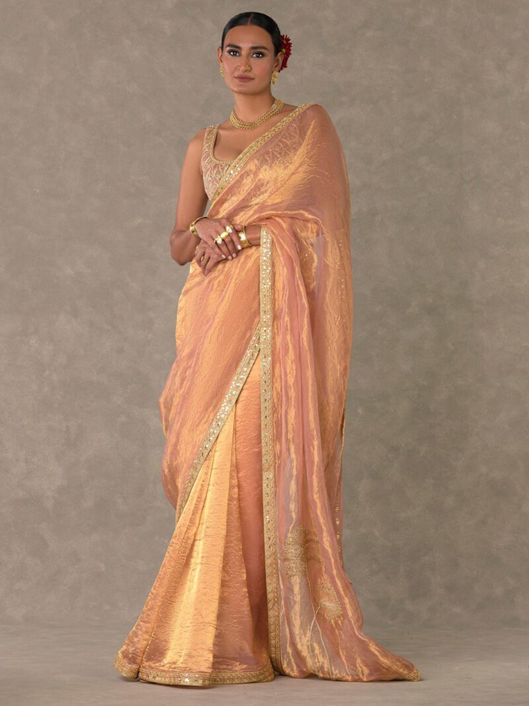 masaba embellished tissue saree