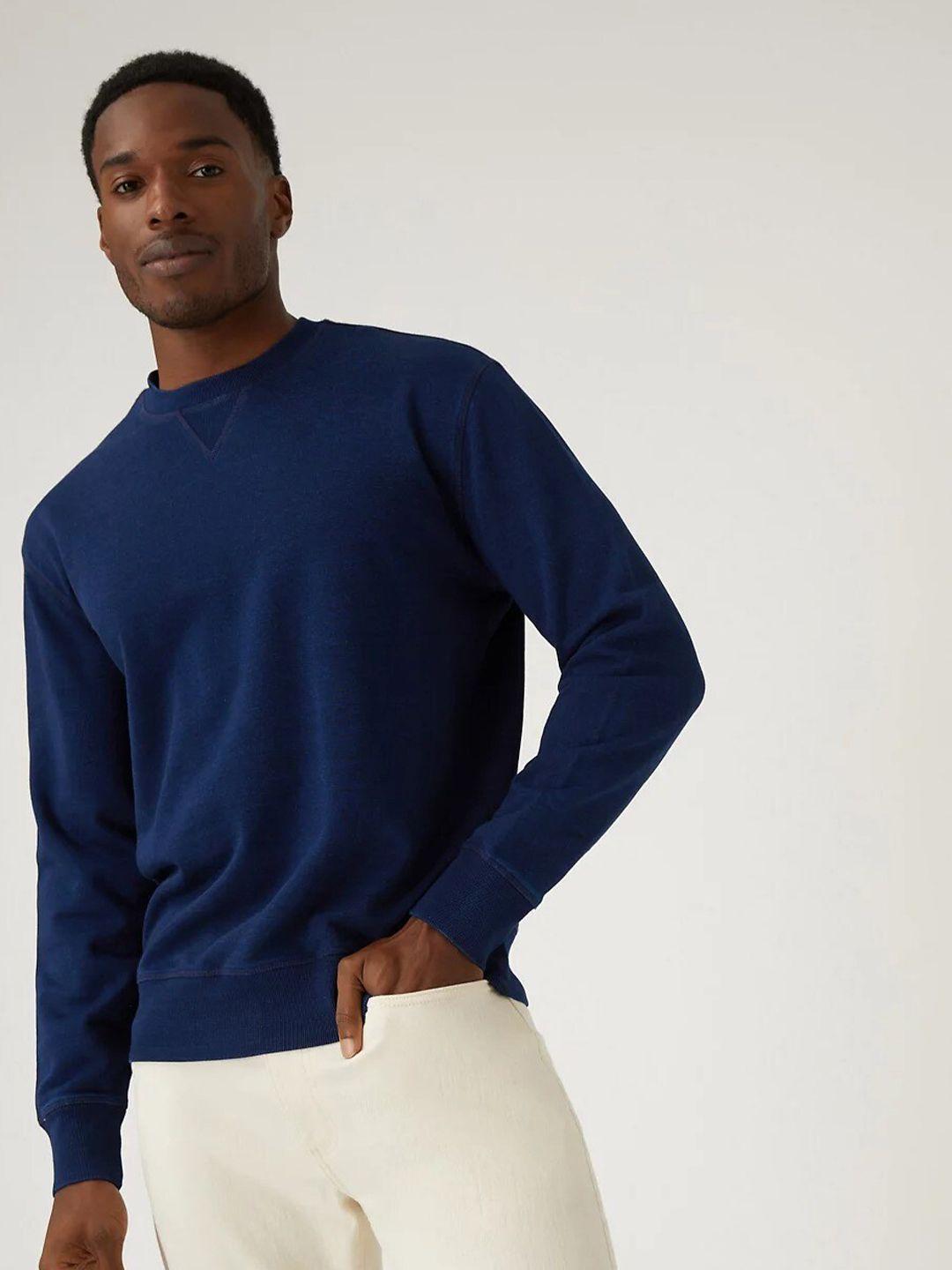 marks & spencer men navy blue sweatshirt