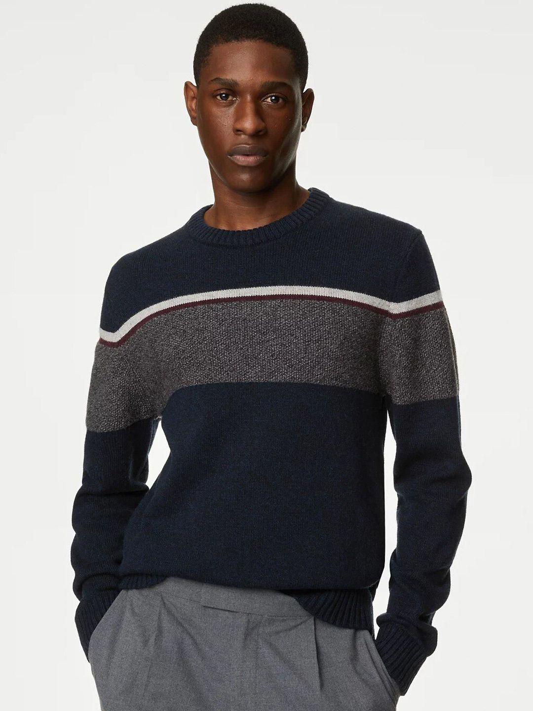 marks & spencer striped long sleeve pullover