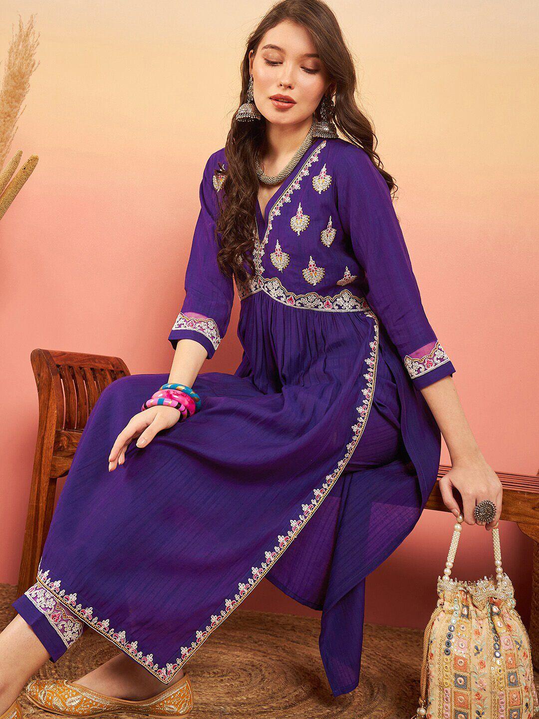 sangria embroidered kurta set