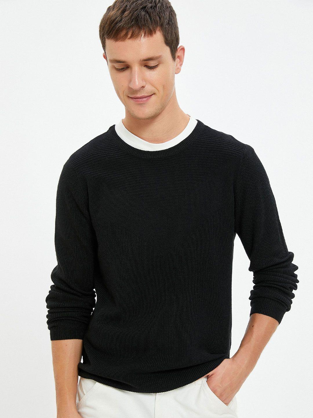 koton ribbed long sleeves acrylic pullover