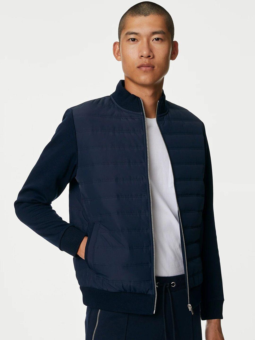 marks & spencer men navy blue longline tailored jacket