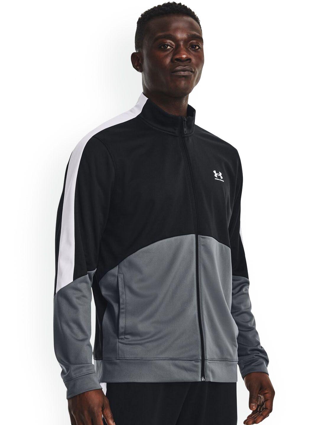 under armour colourblocked ua tricot mock collar sporty jackets