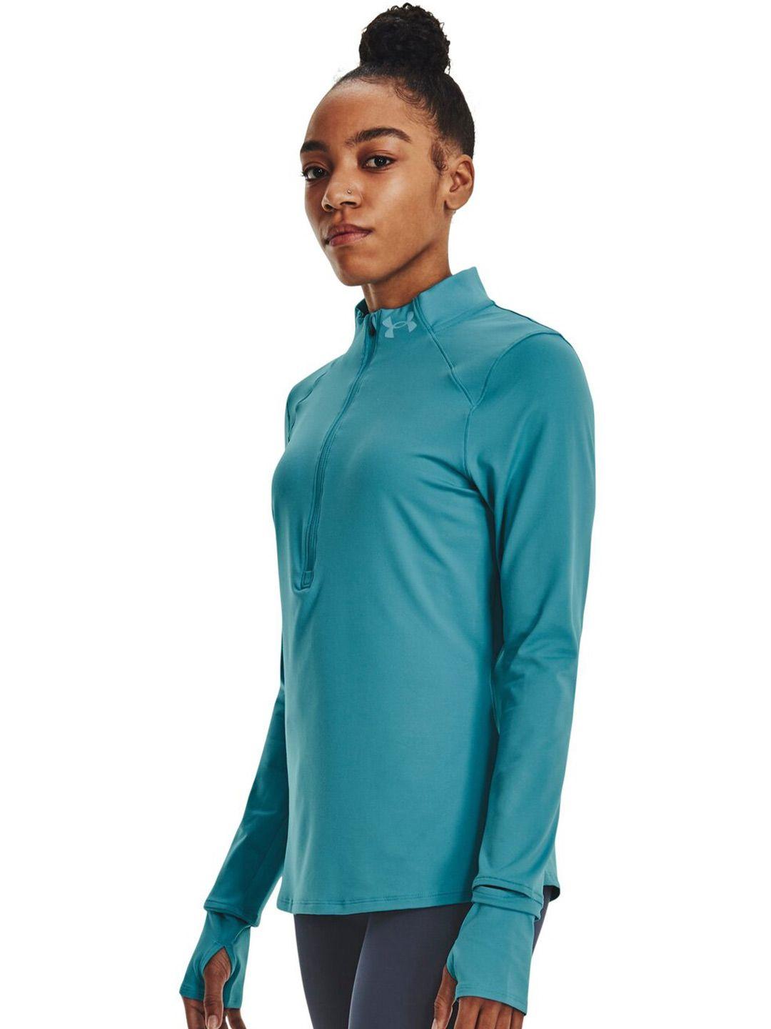 under armour qualifier run 2.0  zip high neck slim- fit t-shirt