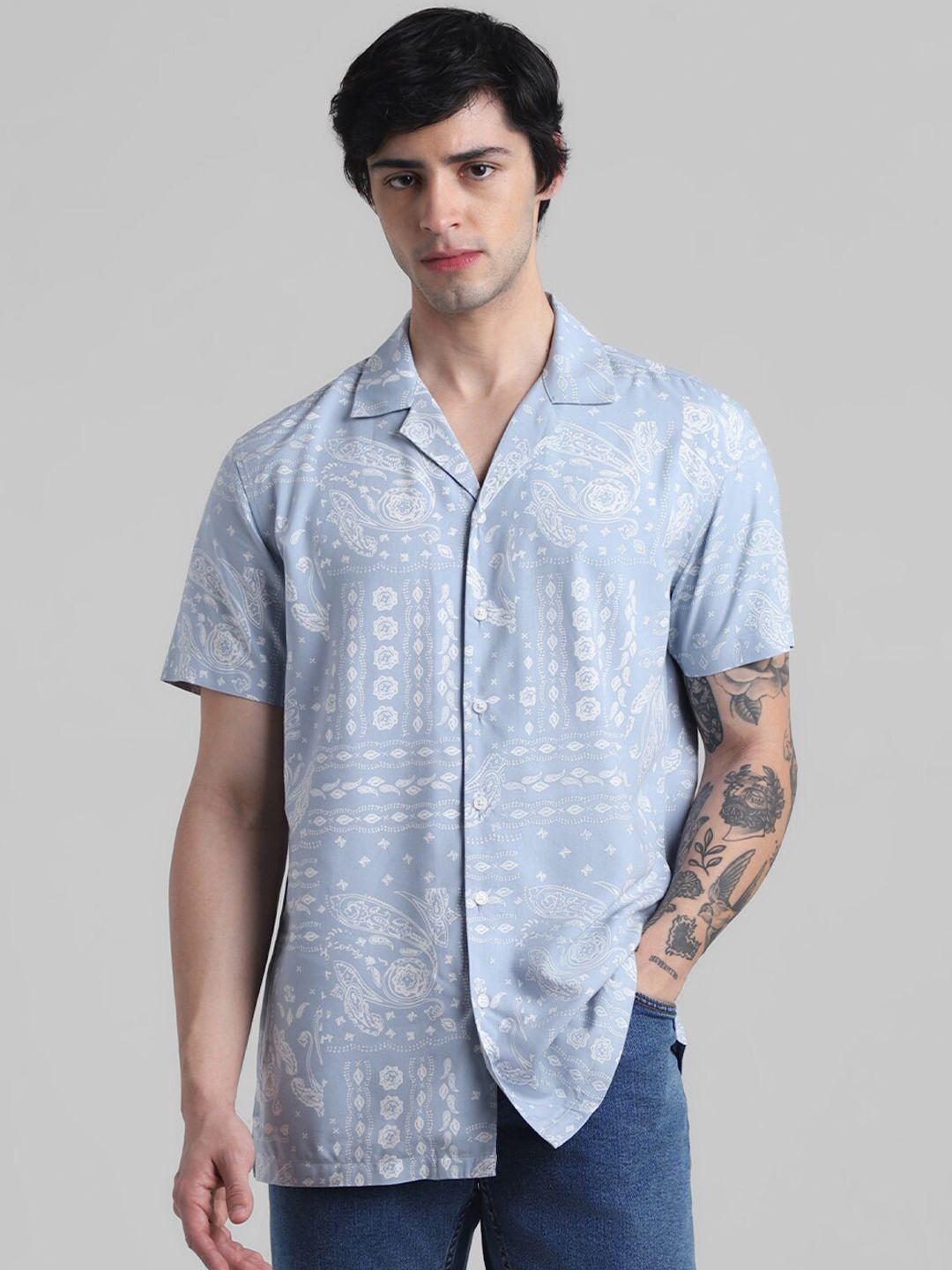 jack & jones ethnic motrifs printed casual shirt