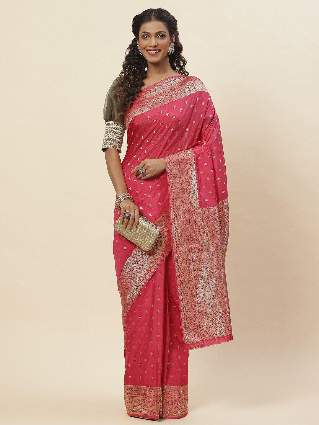 meena bazaar woven design zari art silk saree