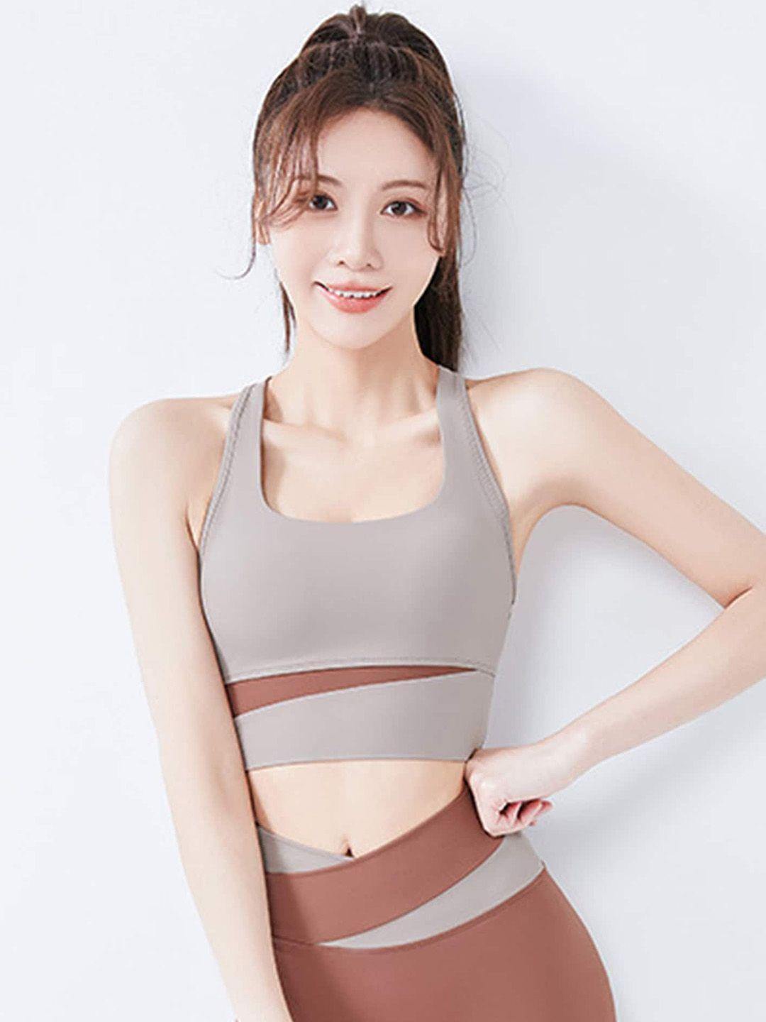 lulu & sky round neck sleeveless racerback padded sorts bra & shorts