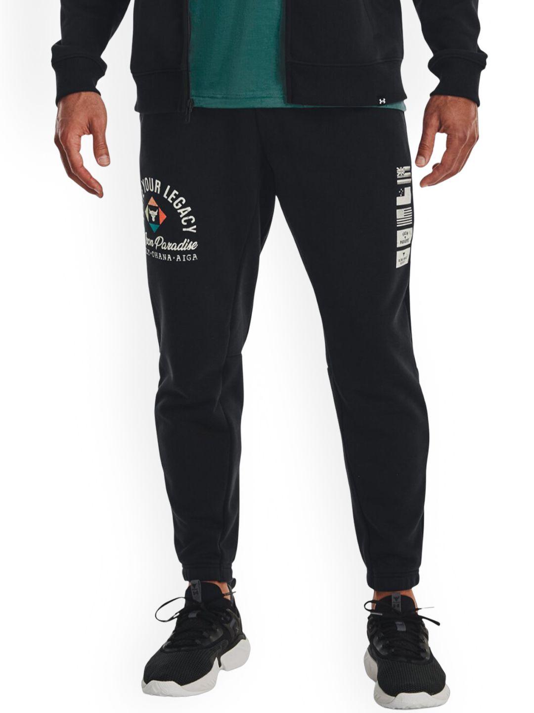 under armour men project rock heavyweight terry fam typographic printed mid-rise joggers