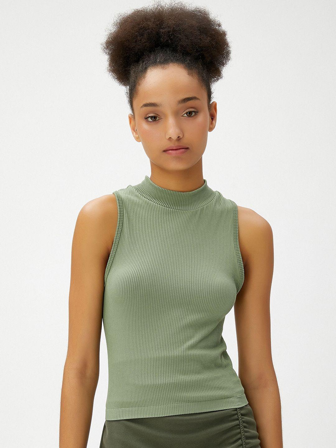 koton high neck fitted top