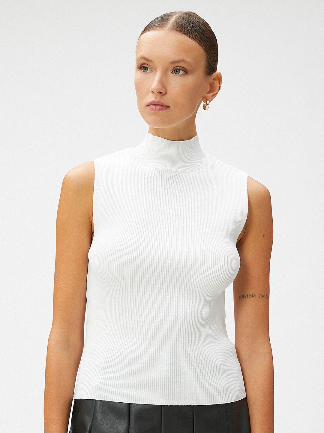 koton high neck fitted top