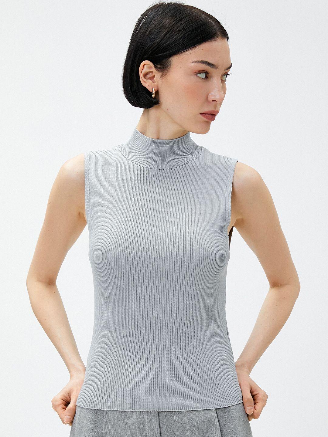 koton high neck sleeveless knitted top