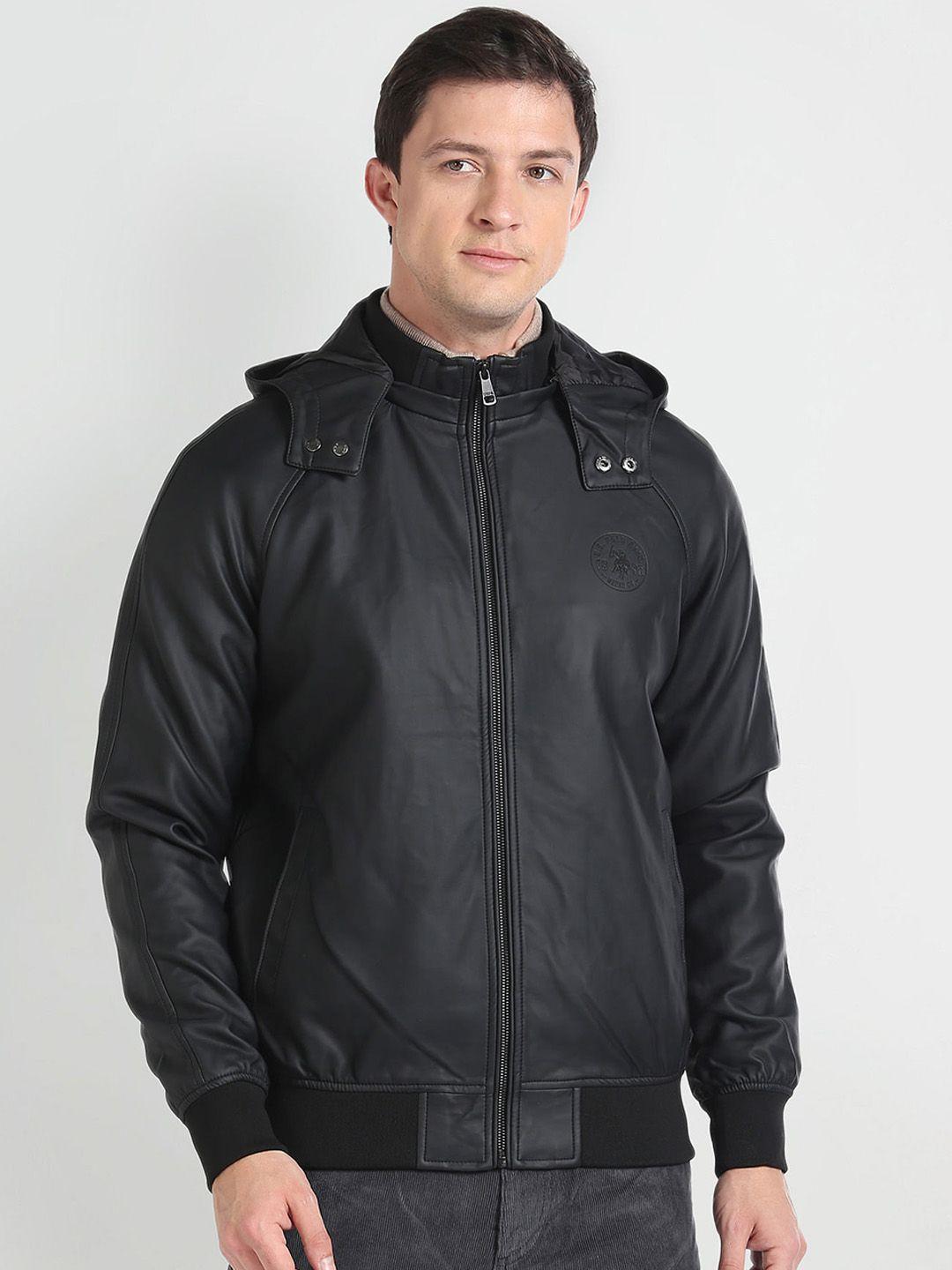 u.s. polo assn. denim co. detachable hood bomber jacket