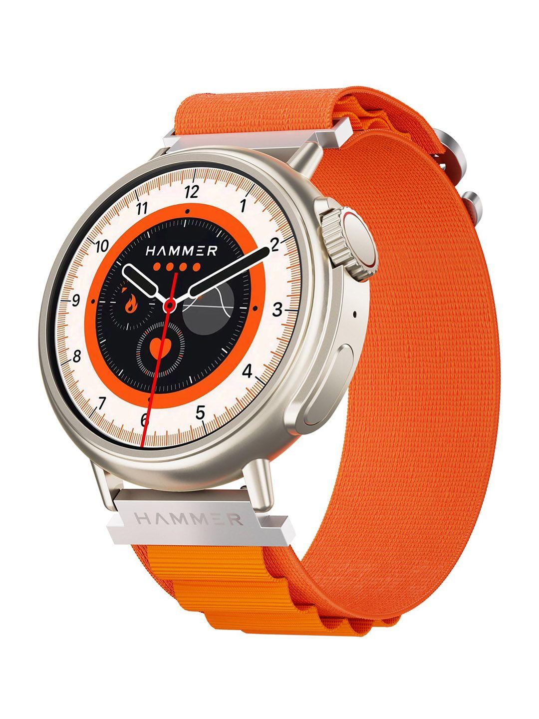 hammer pop orange active 3.0 1.39" round dial always on display smart watch