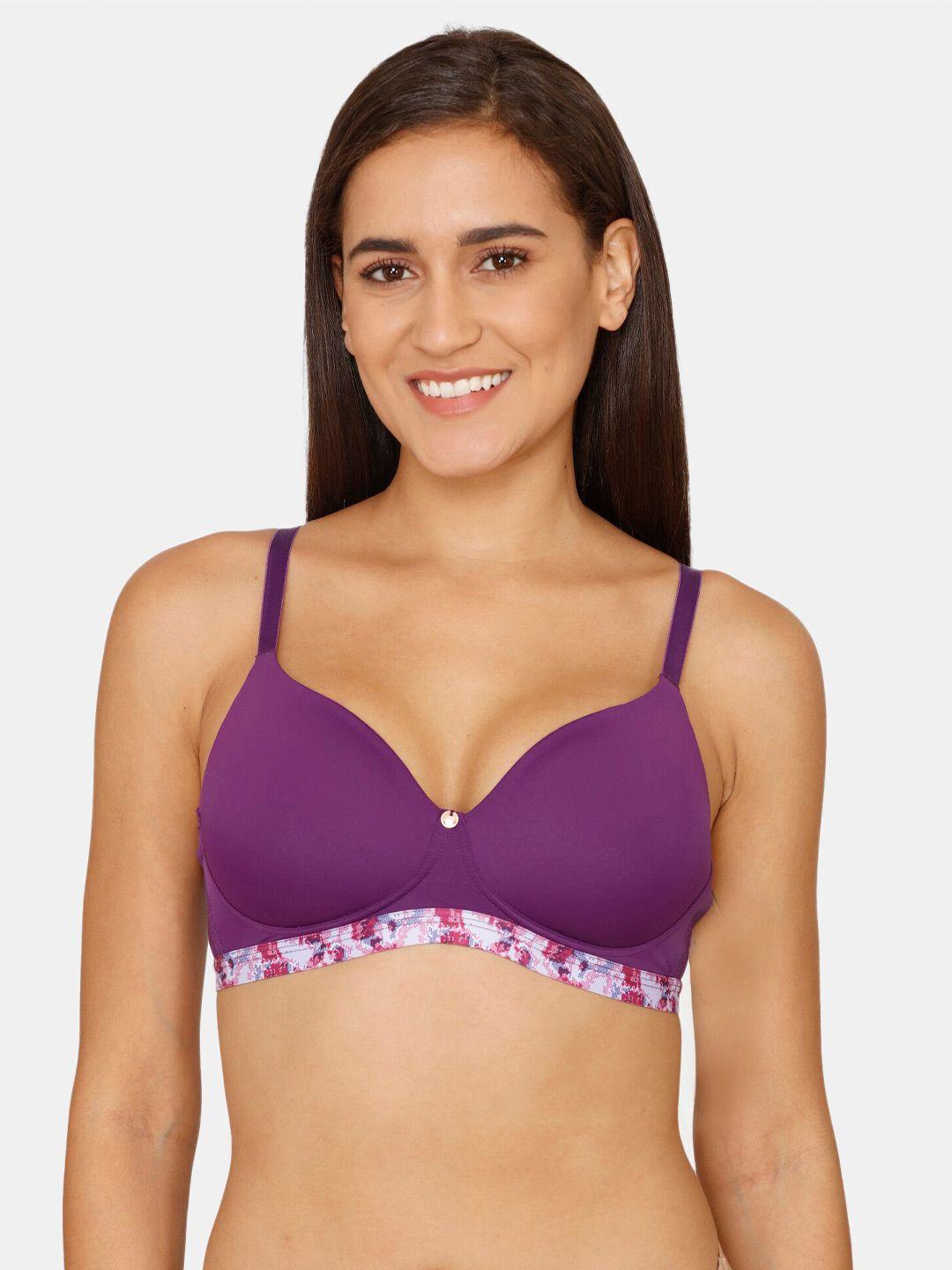 zivame medium coverage lightly padded t-shirt bra all day comfort