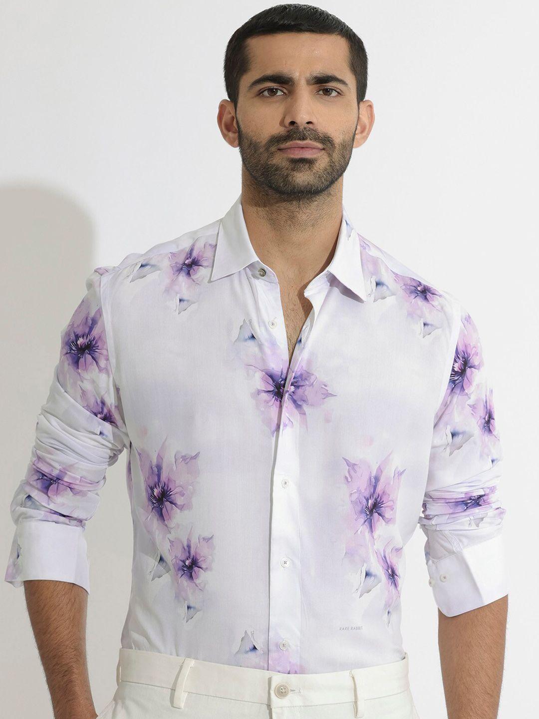 rare rabbit slim fit floral printed casual shirt