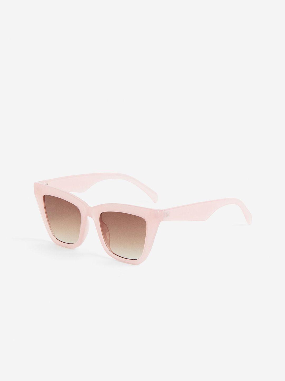 h&m women brown cat-eye sunglasses