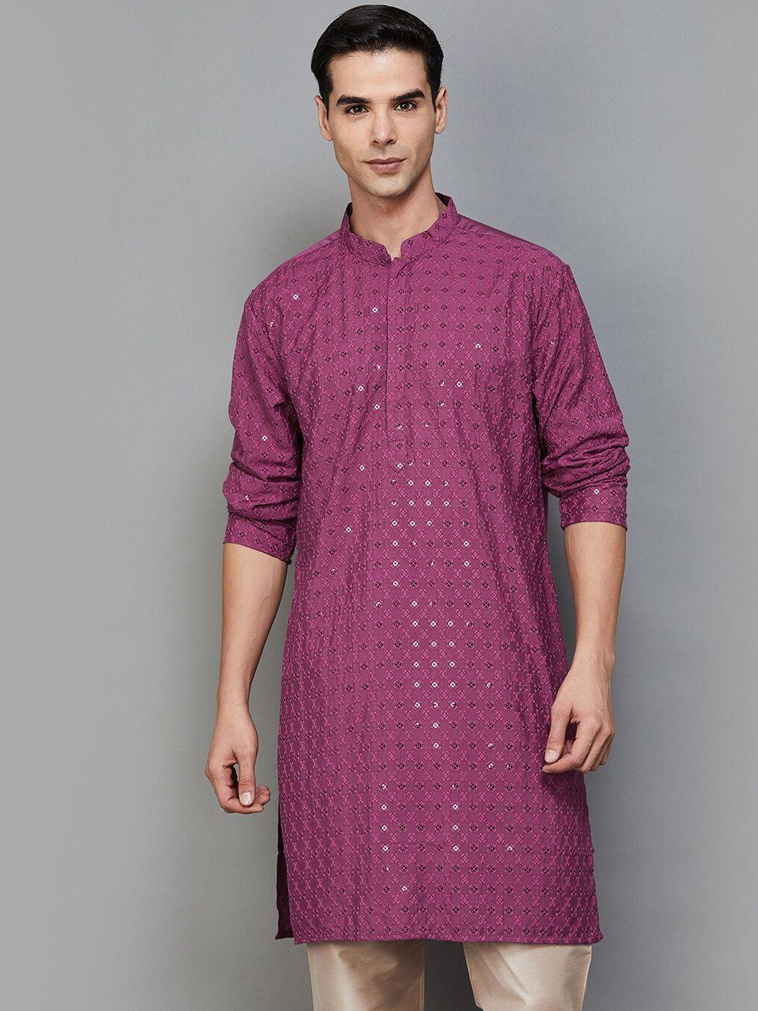 melange by lifestyle embroidered sequinned kurta