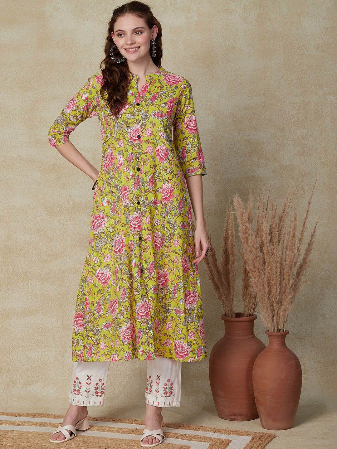 fashor floral printed straight kurta