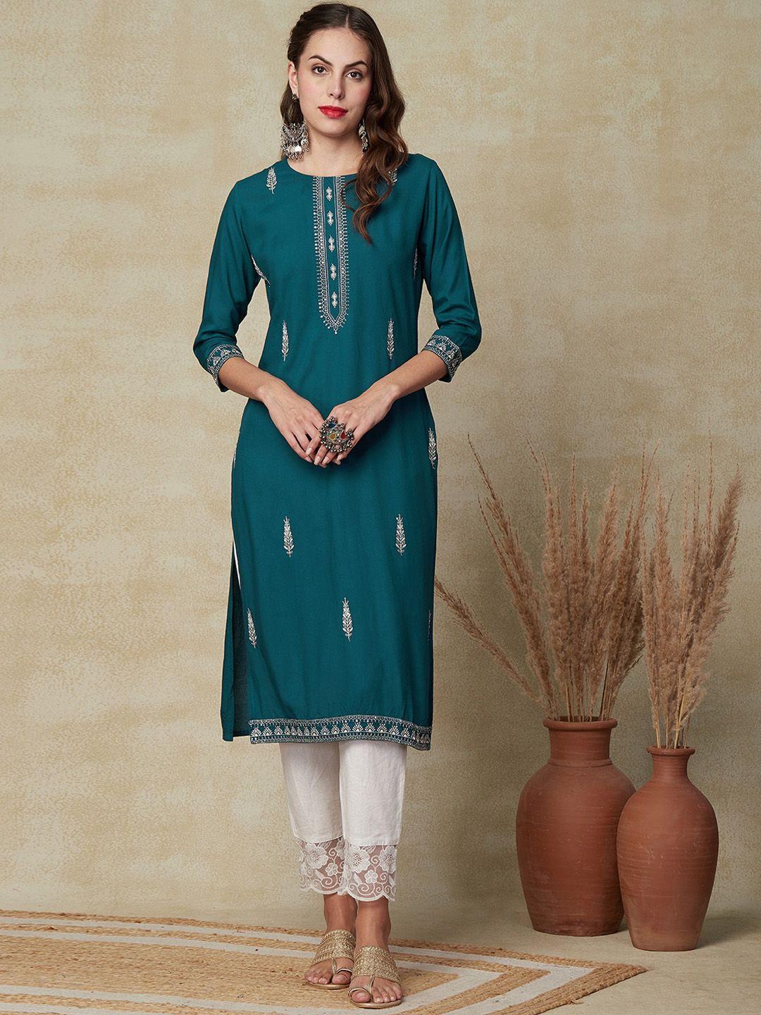 fashor ethnic motifs embroidered kurta