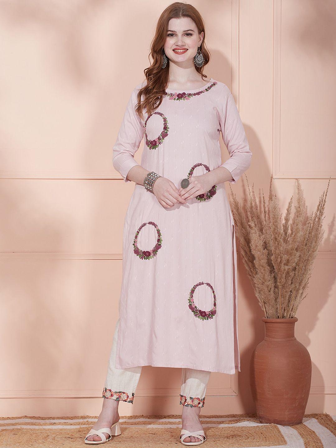 fashor ethnic motifs embroidered kurta