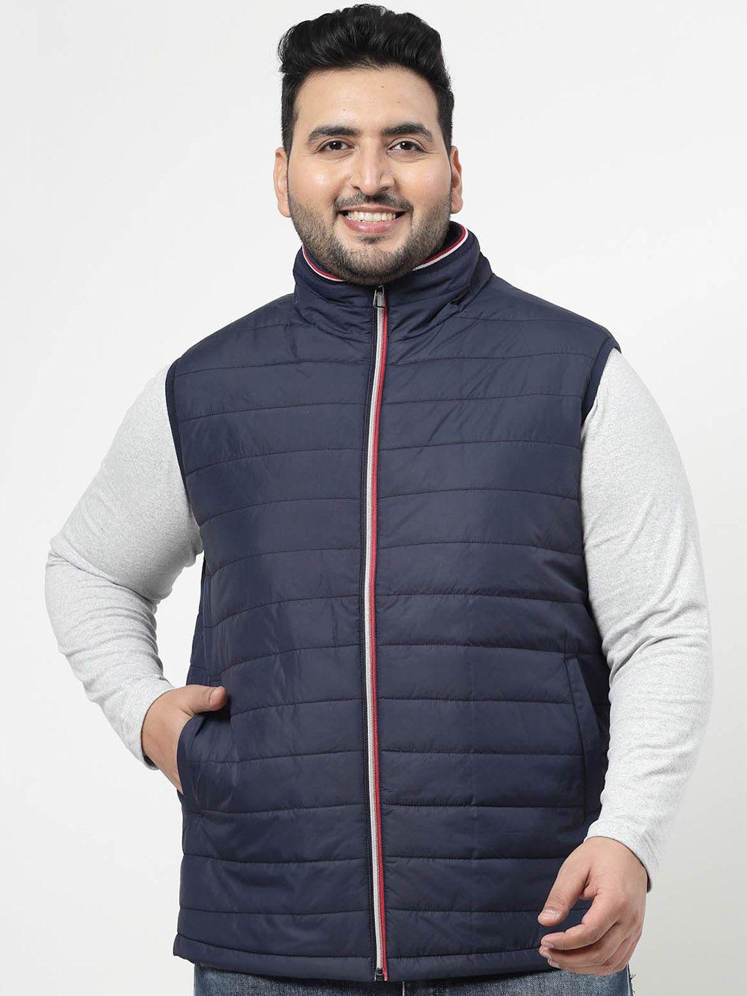 pluss navy blue sleeveless puffer jacket