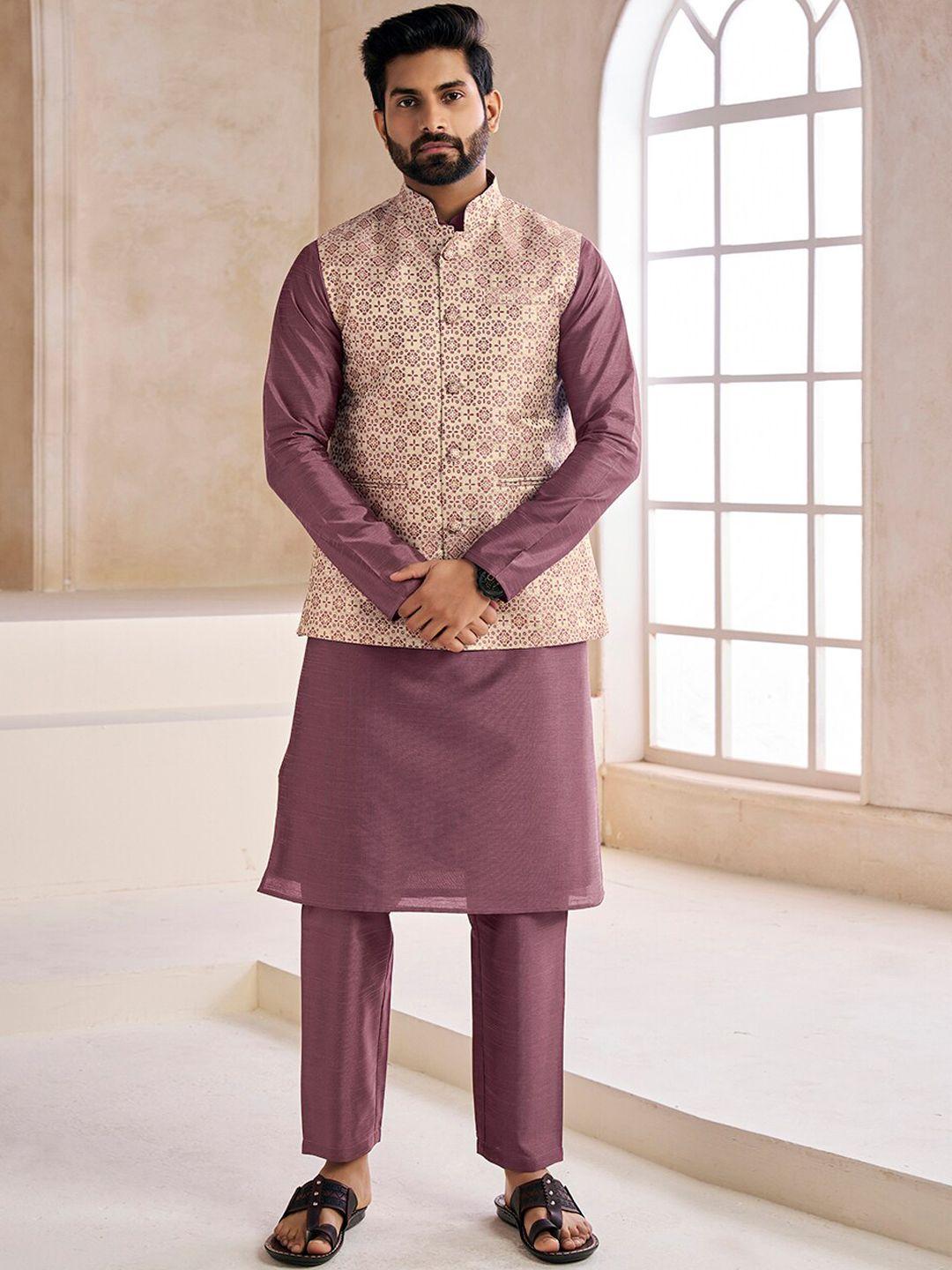 inddus mandarin collar kurta with trousers