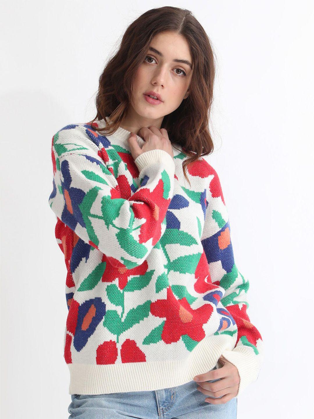 rareism floral printed cotton pullover