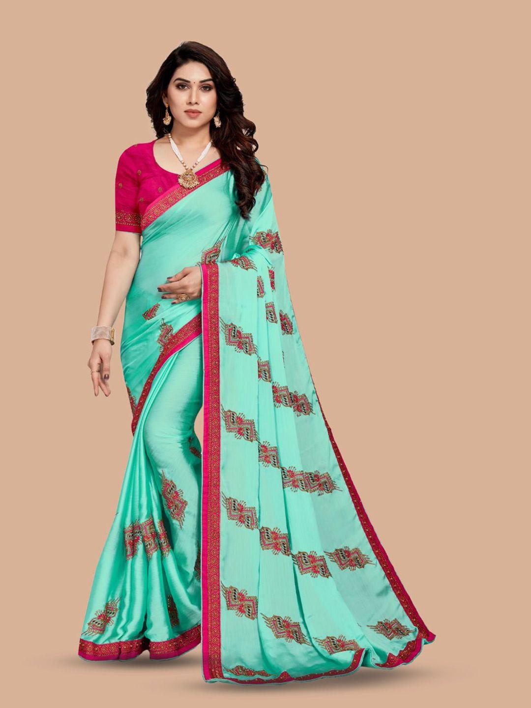 magmina ethnic motifs embroidered pure chiffon bhagalpuri saree