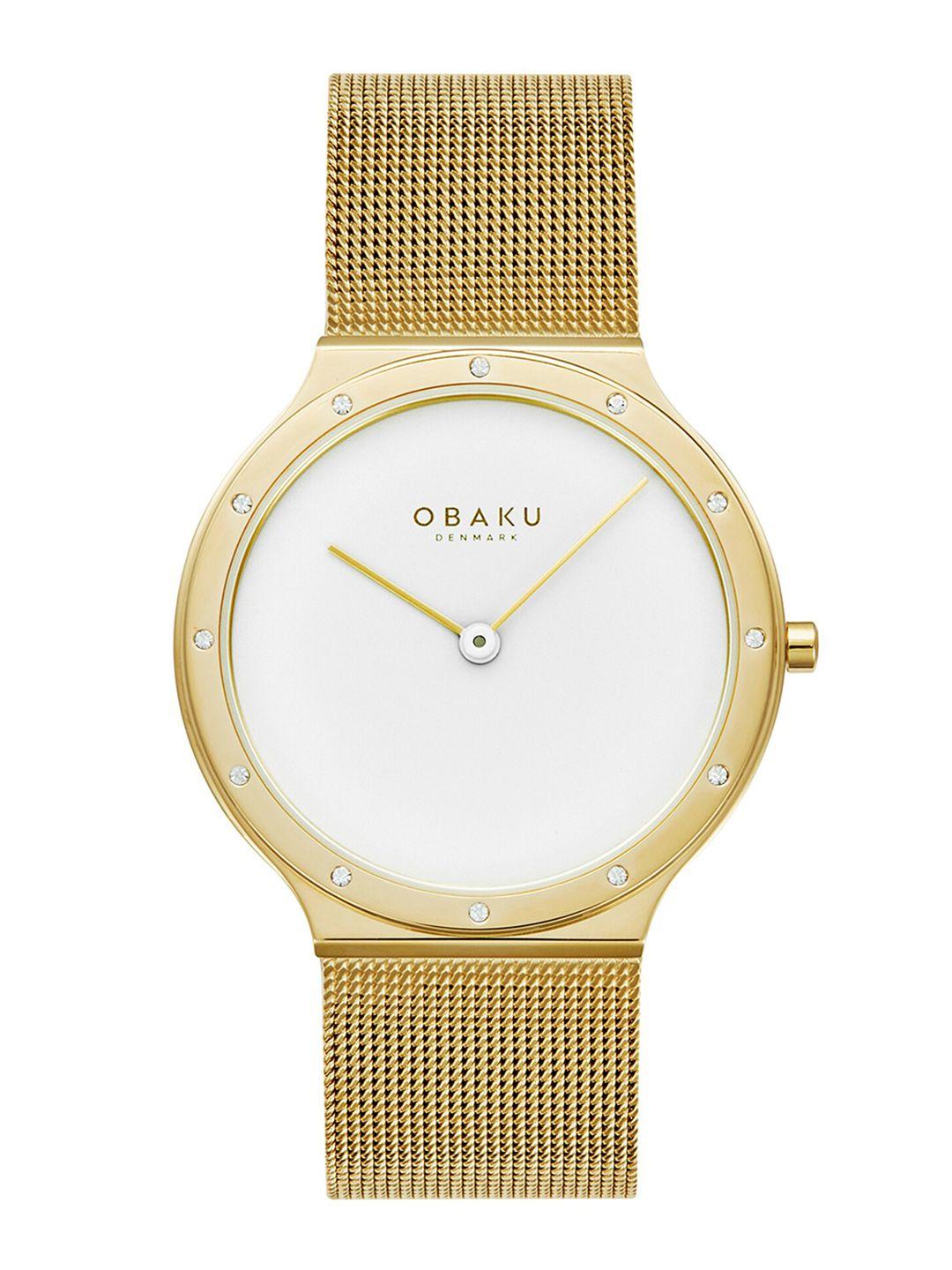 obaku note lille gold women stainless steel bracelet style analogue watch v285legwmg