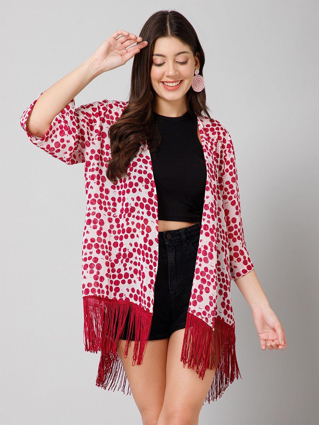 purys polka dot printed longline shrug