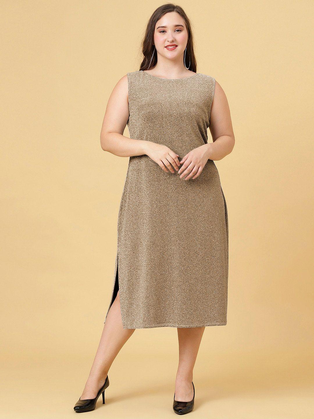 curvy lane sleeveless blingy a-line midi dress