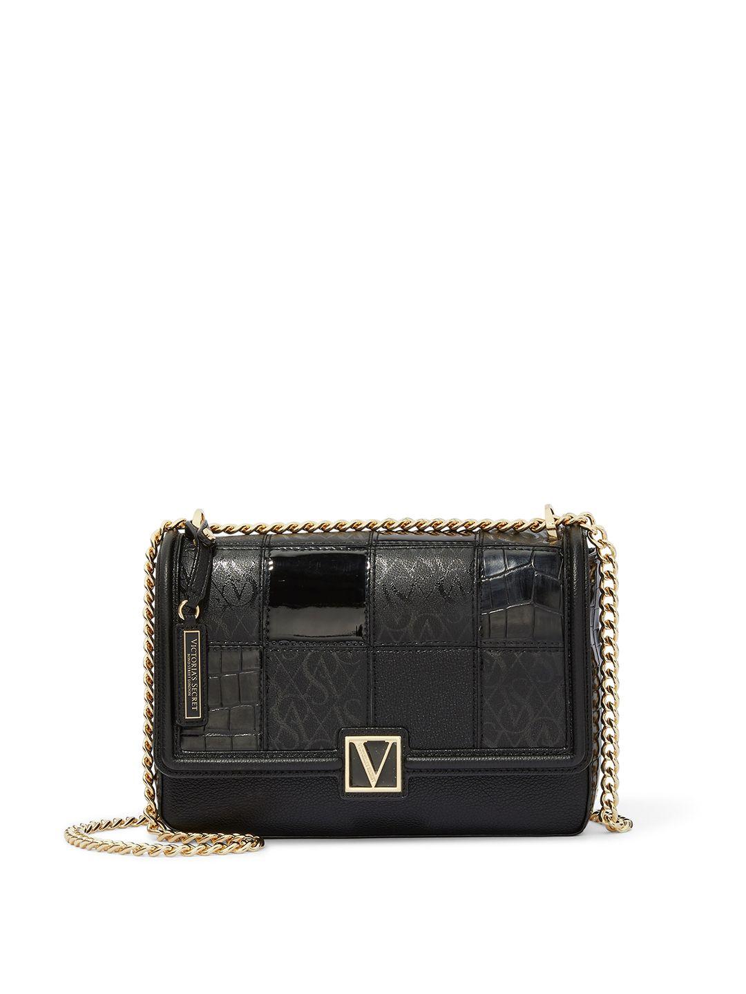 victoria's secret snake skin & croc textured structured sling bag