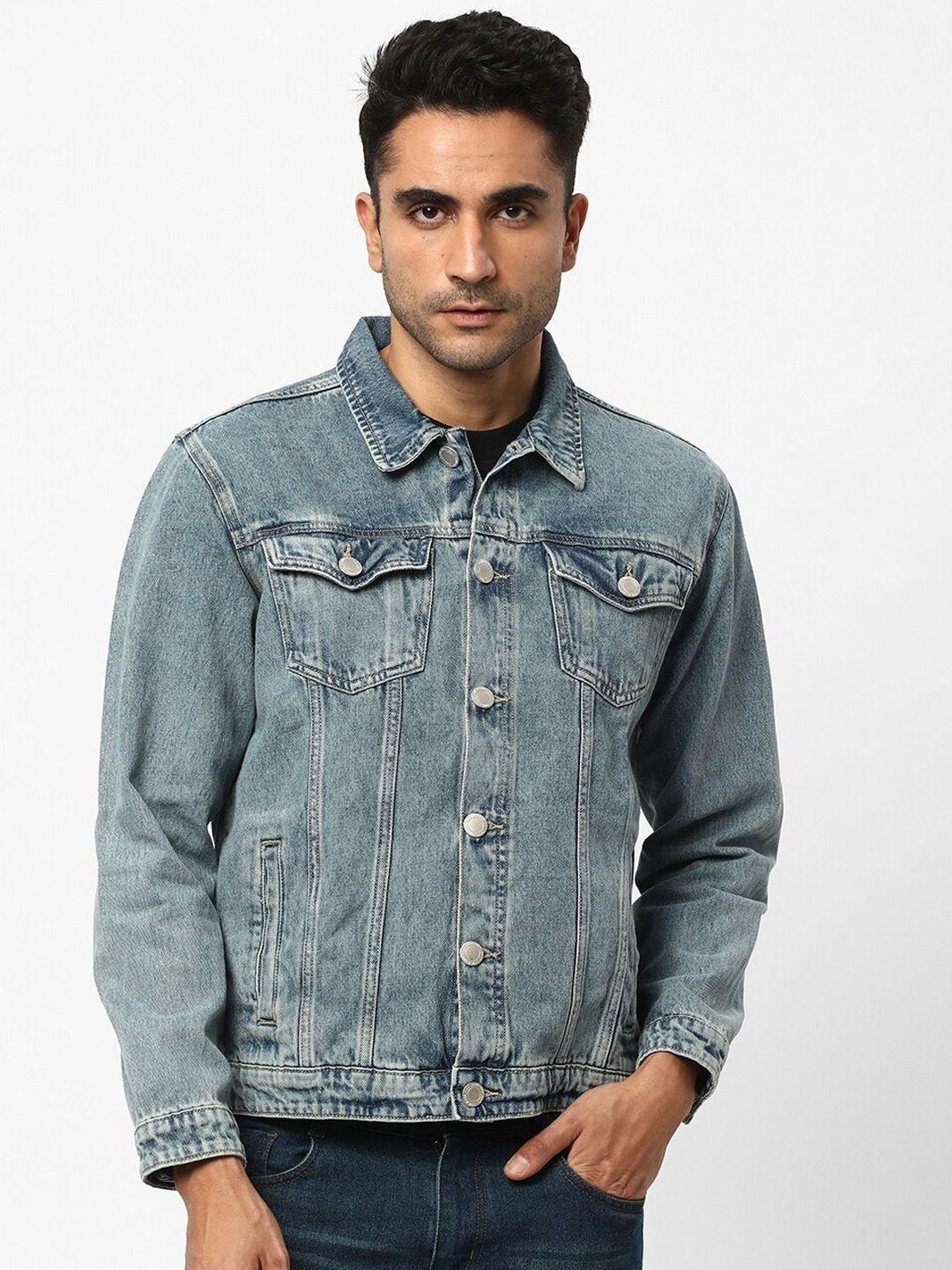 r&b spread collar cotton denim jacket