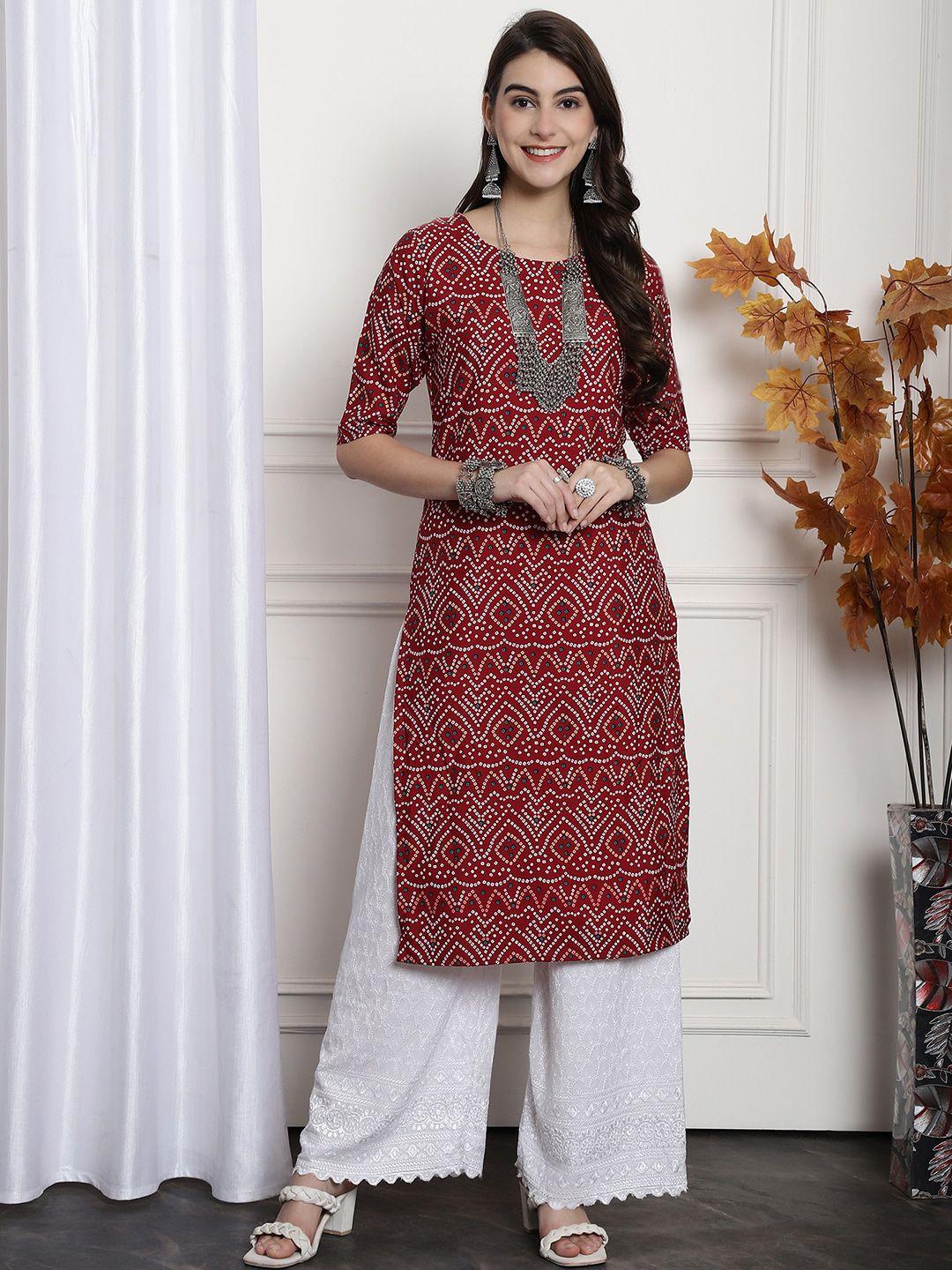 kalini bhandhani printed straight crepe kurta