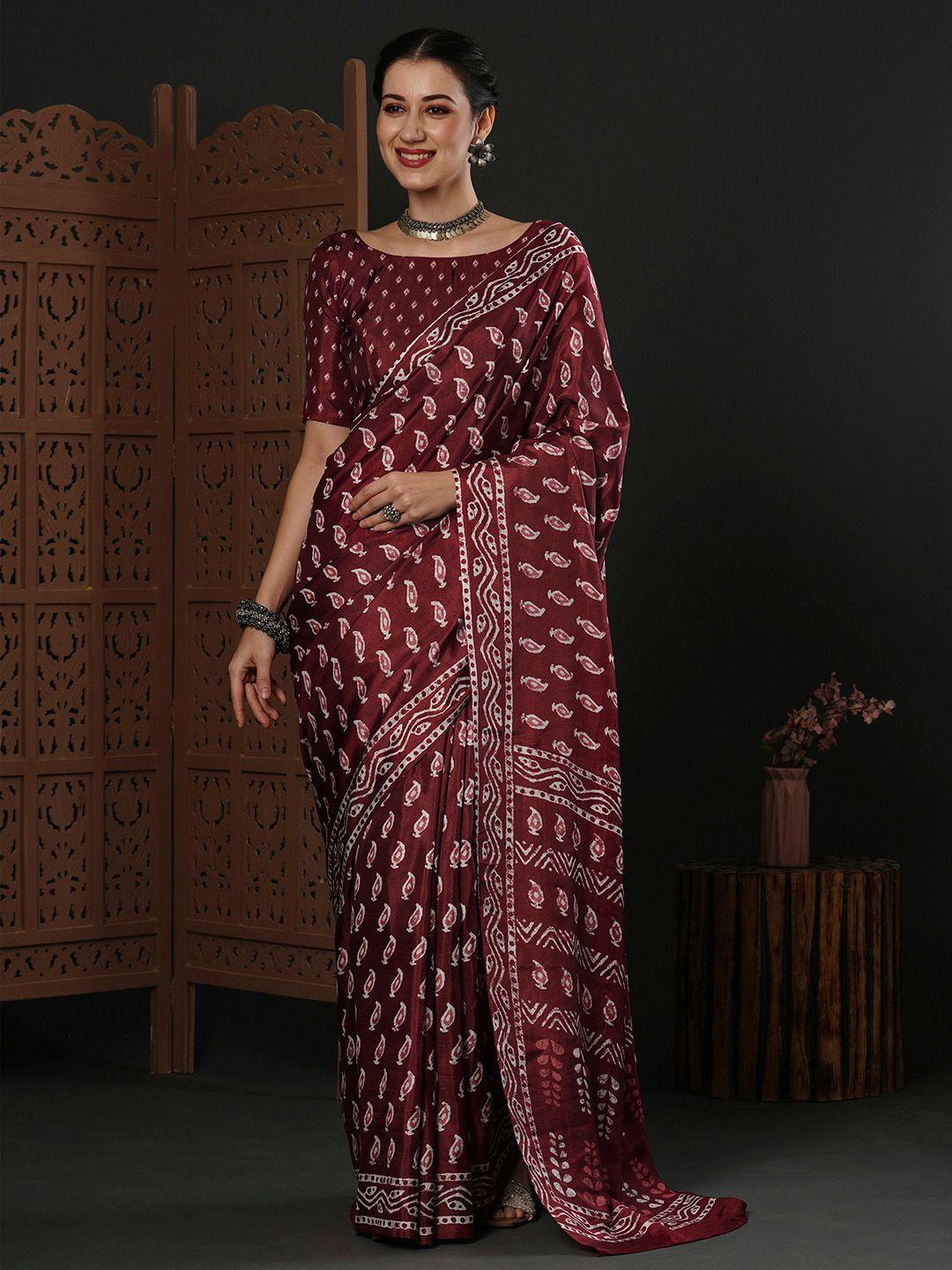 anouk ethnic motifs printed dabu saree