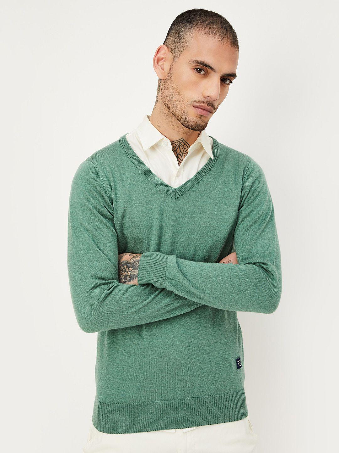 max v-neck long sleeves acrylic pullover