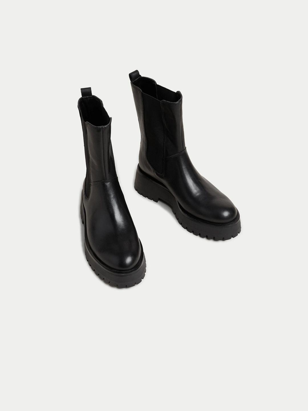 marks & spencer women block-heeled chelsea boots