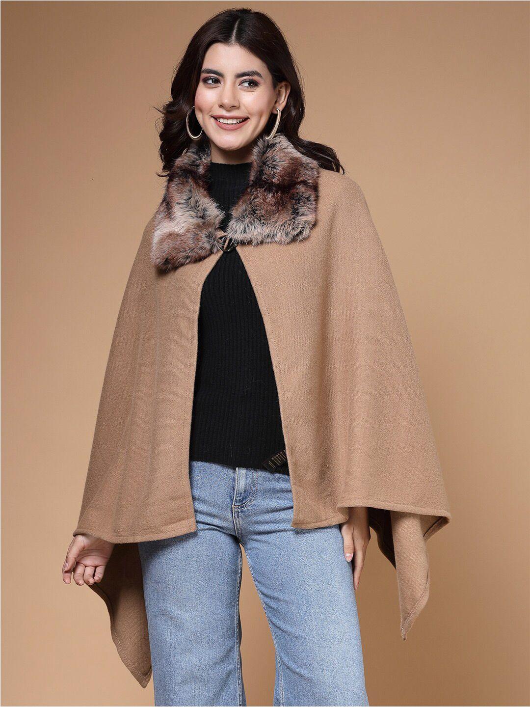 mafadeny v-neck longline poncho sweater