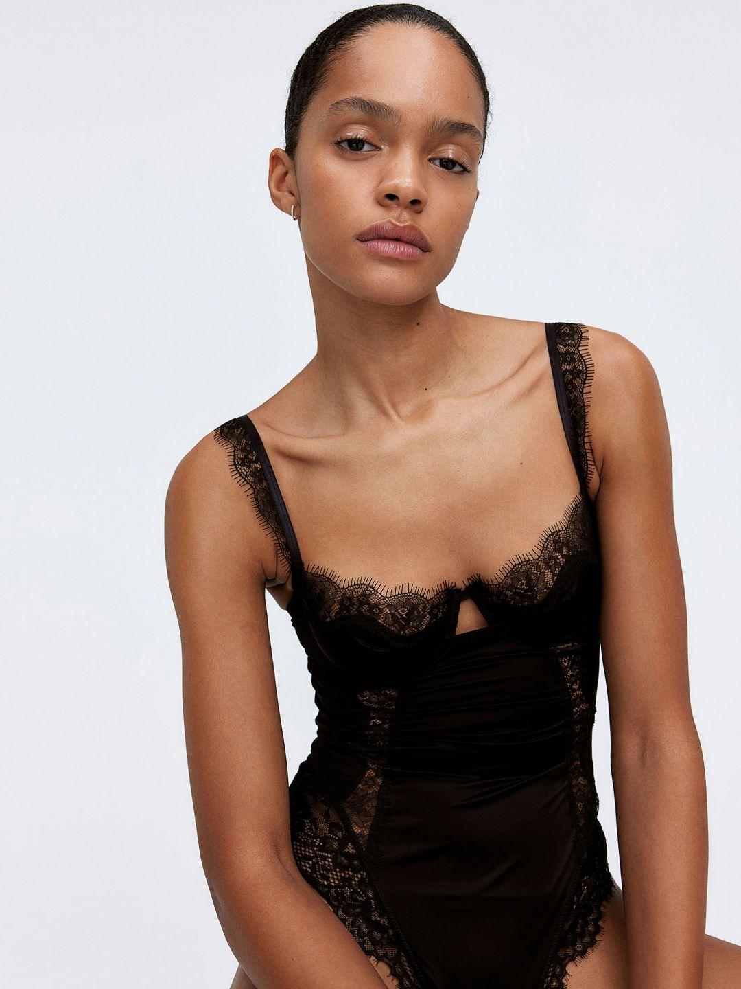 h&m lace-detail body