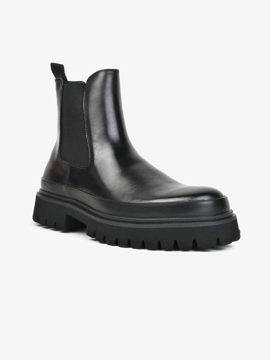 aldo men mid top leather chelsea boots